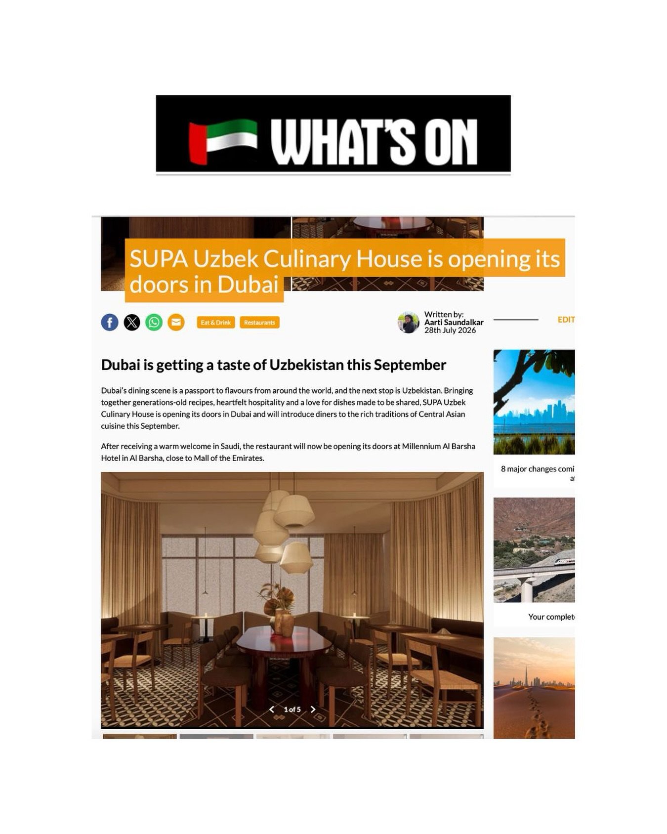 Thank you @whatsondubai for the coming soon coverage for @supadubai #dubairestaurant #comingsoon #dubai